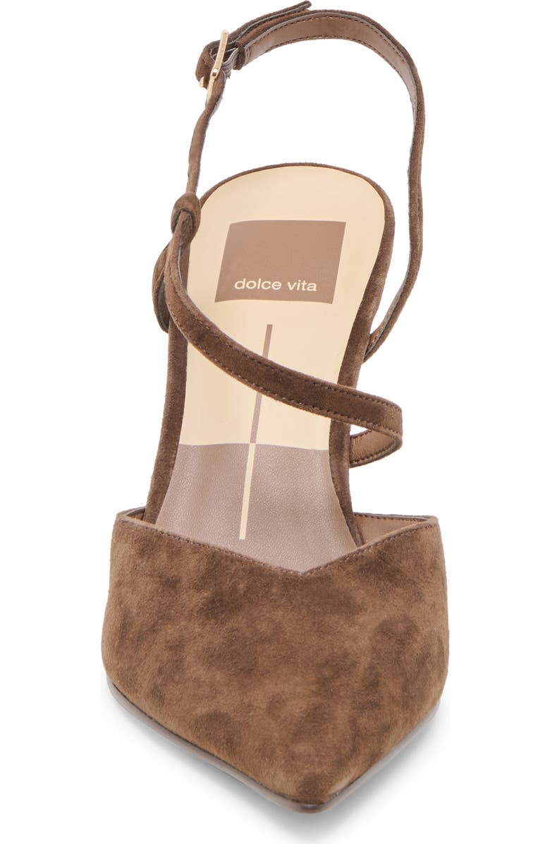 Dolce Vita Kamra Pointy Toe Slingback Pump, Alternate, color, Dark Brown Suede