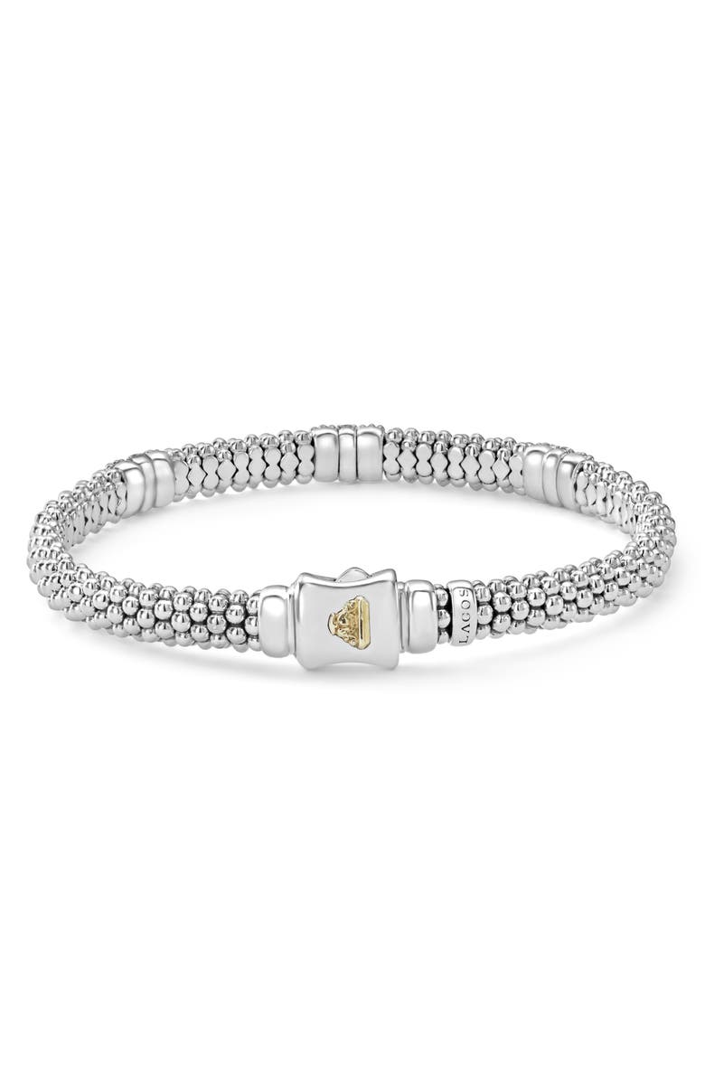 LAGOS Lux Caviar Diamond Station Bracelet, Alternate, color, Silver/Gold/Diamond