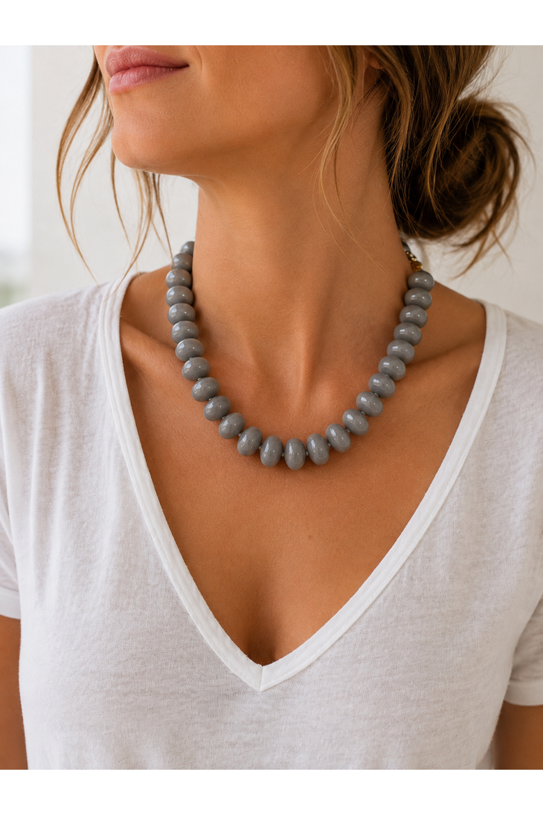 Silver Lining Grey Necklace, Alternate, color, Grey