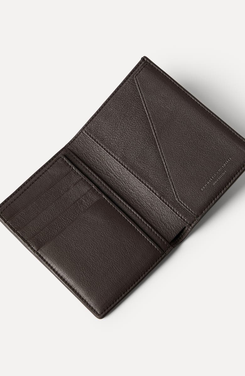 Brunello Cucinelli Calfskin passport holder, Alternate, color, Brown