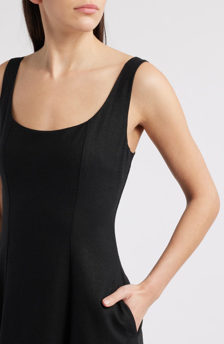 Charles Henry Sleeveless Fit & Flare Dress, Alternate, color, Black