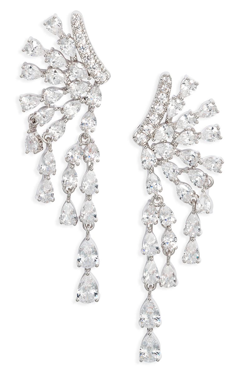 Nordstrom Cubic Zirconia Articulated Wings Drop Earrings, Main, color,