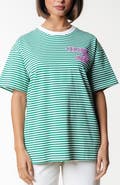 Colourful Rebel Puff Logo Stripe Loosefit Tee
