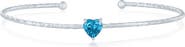 SIMONA Birthstone Cubic Zirconia Heart Open Cuff Bracelet