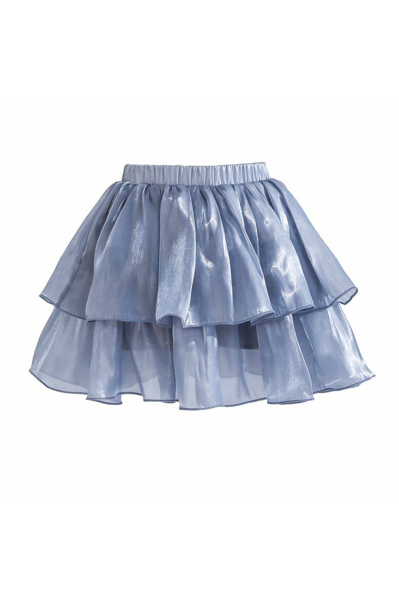 Sylvara Sequin Ruffle Skirt Set, Alternate, color, Blue