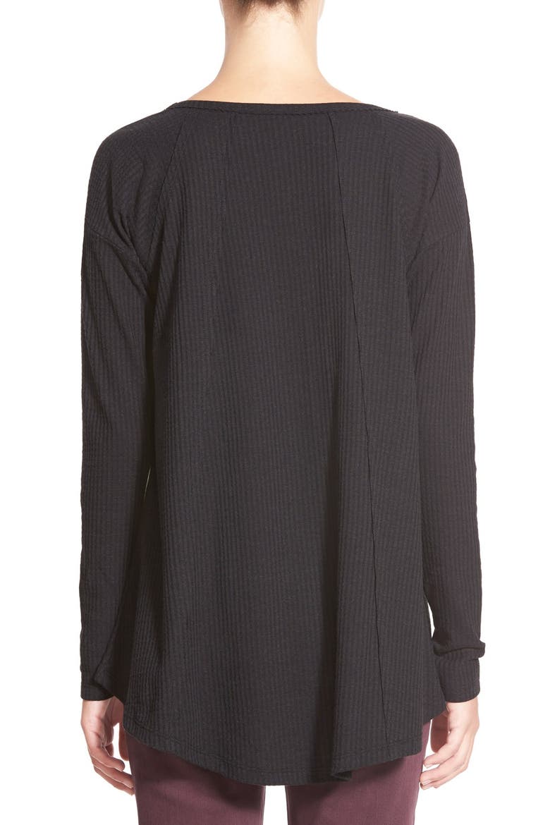 V-Neck Thermal Swing Top, Alternate, color, BLACK