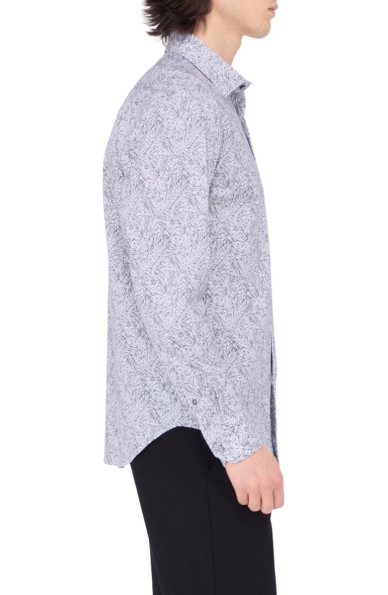 Bugatchi James OoohCotton<sup>®</sup> Abstract Print Button-Up Shirt, Alternate, color, Zinc