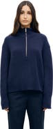 GERARD DAREL Rika Oversized Ribbed Zip-Neck Sweater