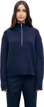 GERARD DAREL Rika Oversized Ribbed Zip-Neck Sweater
