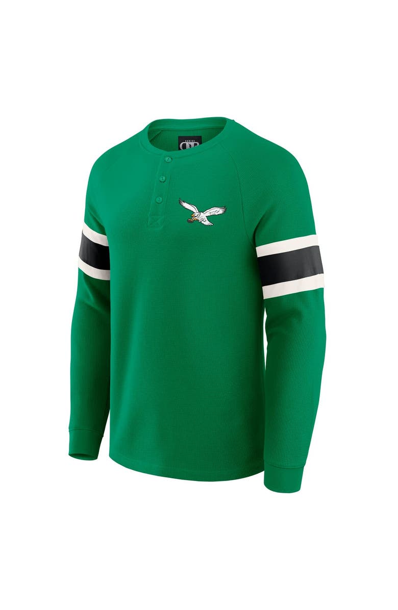 Darius Rucker Collection by Fanatics Men's Darius Rucker Collection by Fanatics Kelly Green Philadelphia Eagles Waffle-Knit Raglan Long Sleeve Henley T-Shirt, Alternate, color, Kelly Green
