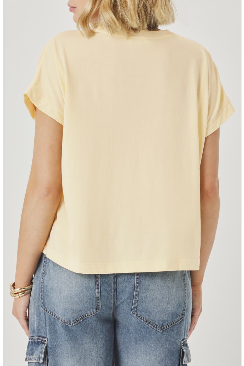 Rebecca Shirred Sleeve Cotton Blend T-Shirt, Alternate, color, HONEYSUCKLE BEIGE