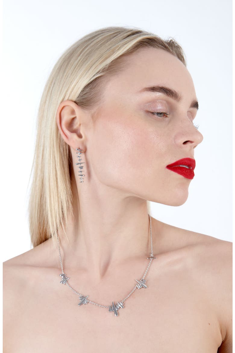 Shard Drop Earrings, Alternate, color, Sterling Silver