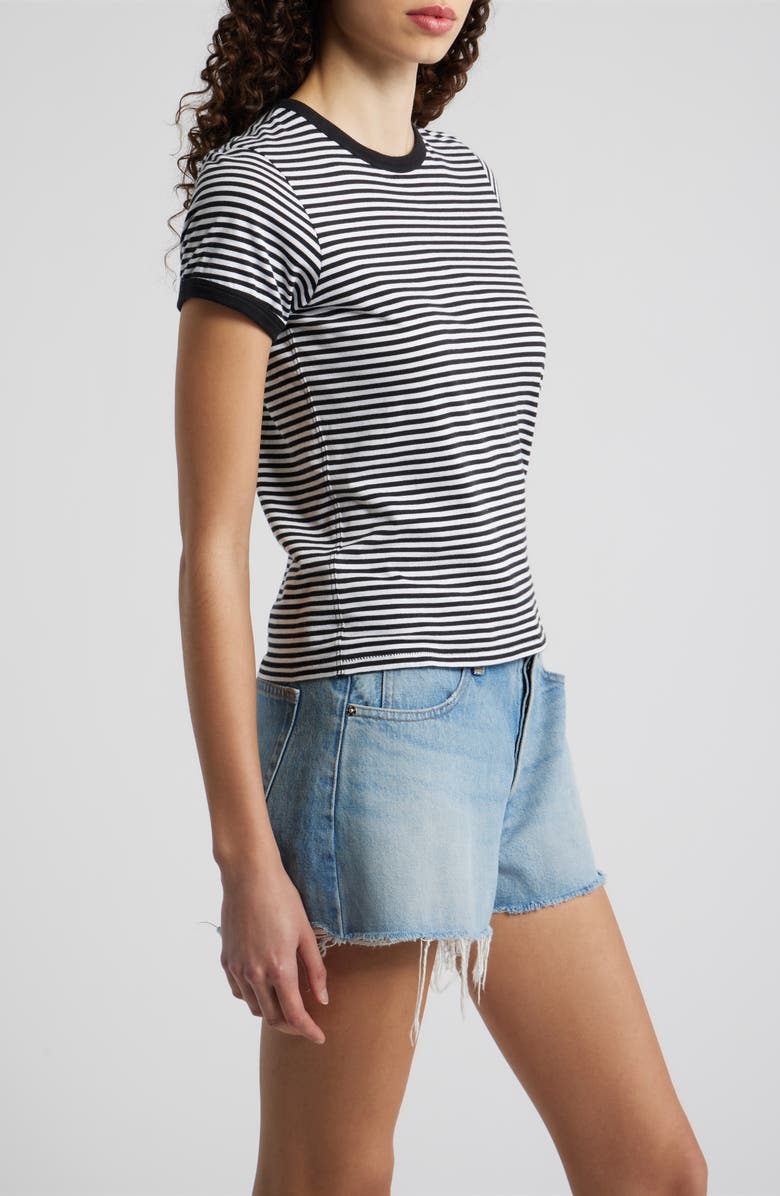 FRAME Ringer Pima Cotton T-Shirt, Alternate, color, Black Multi