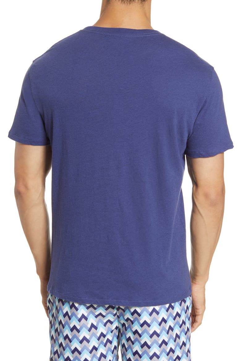 Cotton & Linen T-Shirt, Alternate, color, NAVY BLUE