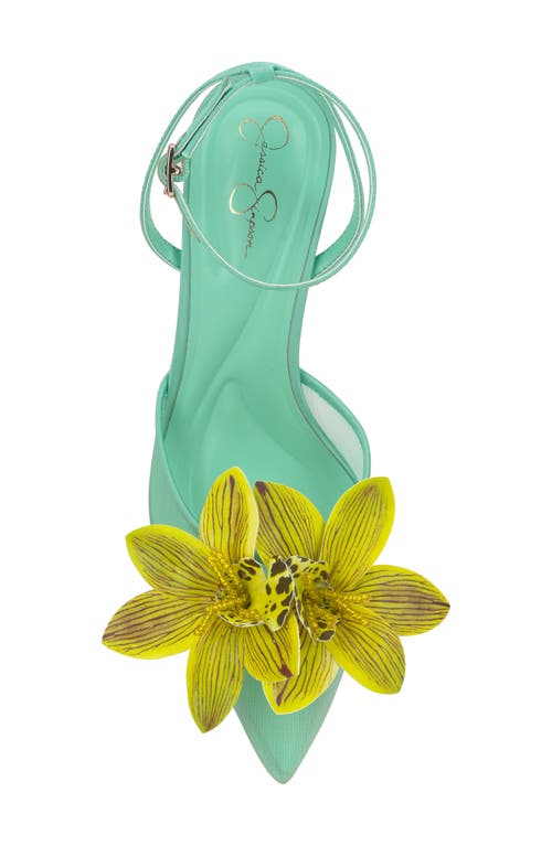 Jessica Simpson Vilyria Embellished Pointed Toe Pump In Green