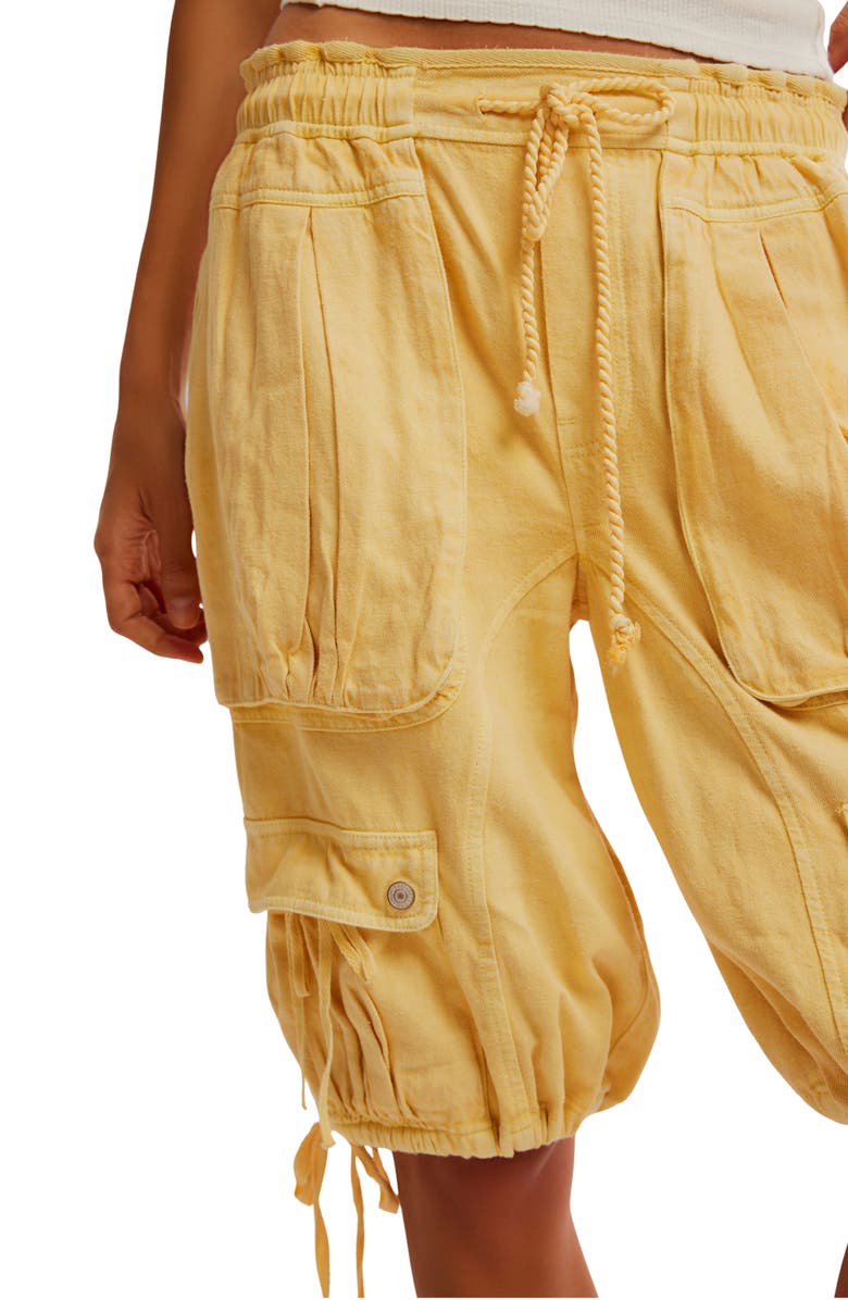 Free People Sundown Parachute Shorts, Alternate, color, Straw