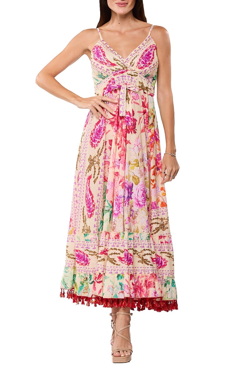 RANEES Floral Maxi Dress, Main, color, Beige
