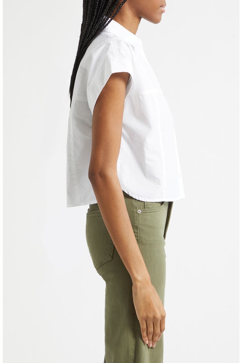 Nestor Button-Up Crop Top, Alternate, color, WHITE