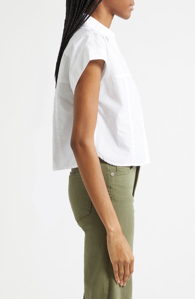 Veronica Beard Nestor Button-Up Crop Top, Alternate, color, White