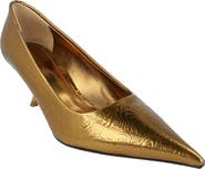 FERRAGAMO Eva Embossed Leather Pointed Toe Pump
