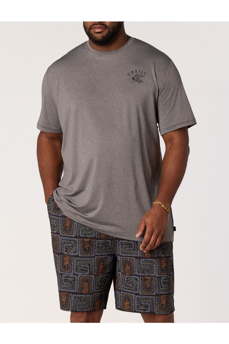 Big & Tall Wave Brain UPF Graphic Tee, Alternate, color, GARGOYLE MELANGE