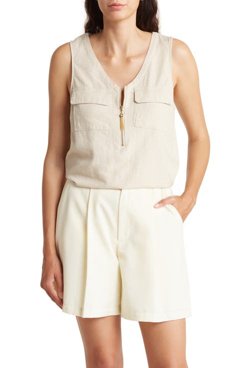 Sleeveless Zipper Detail Top