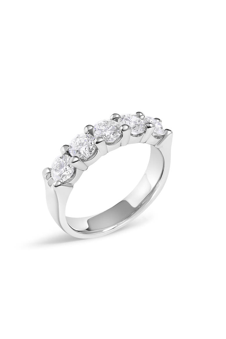 14K White Gold 1 1/2 Ctw Diamond 5 Stone Band Ring, Alternate, color, White Gold