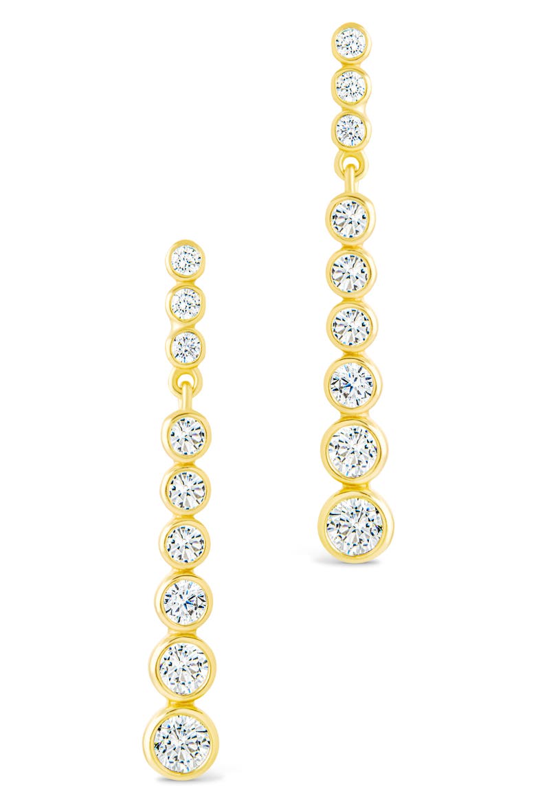 Ianthe Brillient Cubic Zirconia Drop Earrings, Alternate, color, GOLD