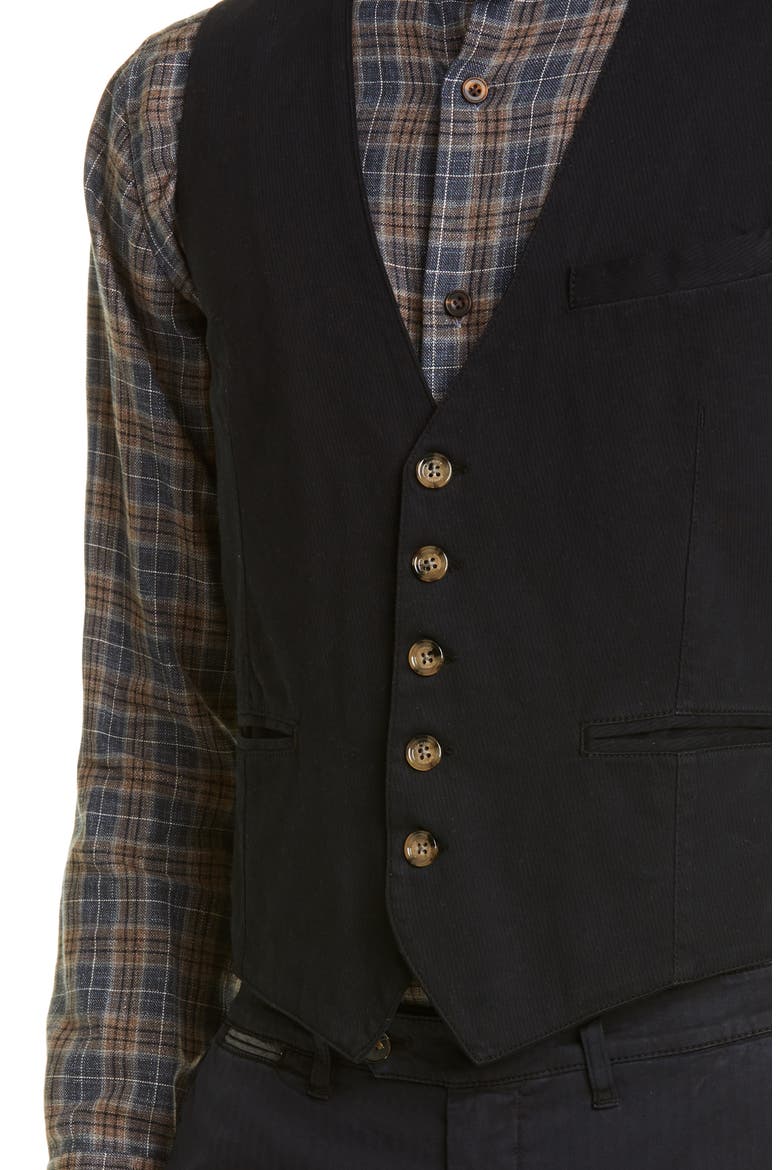 Trim Fit Twill Cotton Vest, Alternate, color, NAVY