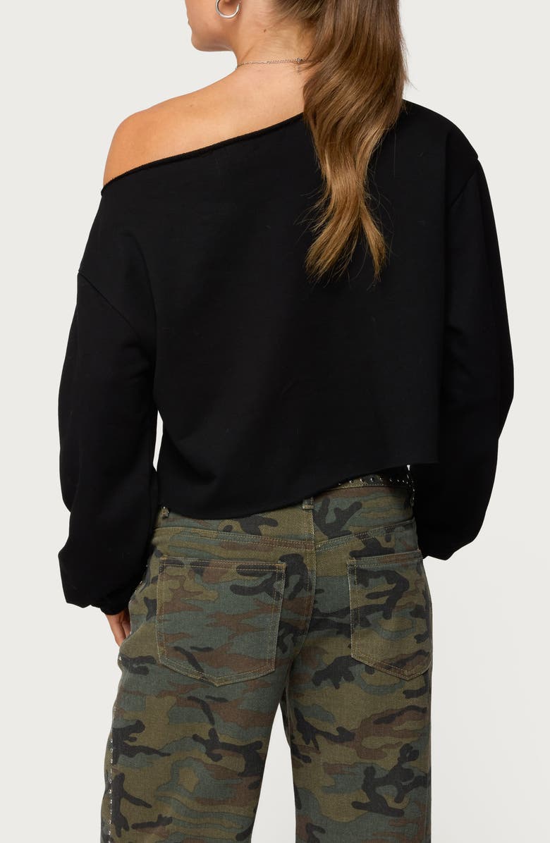 EDIKTED Aveline One-Shoulder Sweatshirt, Alternate, color,