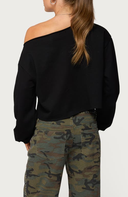 Edikted Aveline One-shoulder Sweatshirt In Black