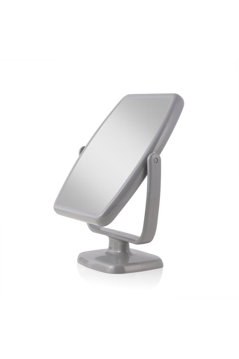 Geo Makeup Mirror with Magnification, Alternate, color, Gray