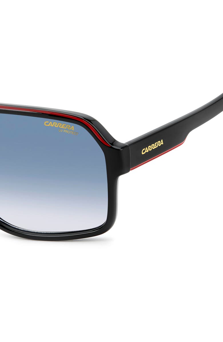 Carrera Eyewear 62mm Oversize Gradient Rectangular Sunglasses, Alternate, color, Black Gold/ Dk Blue Sf