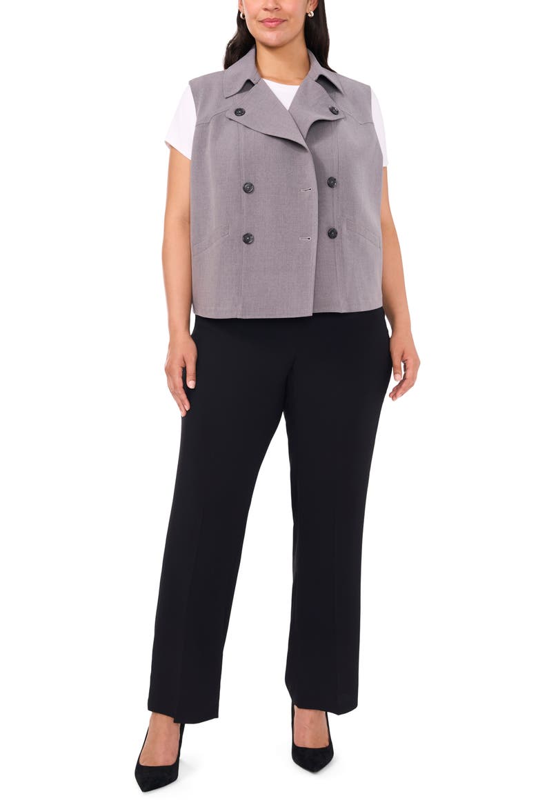 Double Breasted Trench Vest, Alternate, color, SILVER SMOKE GREY