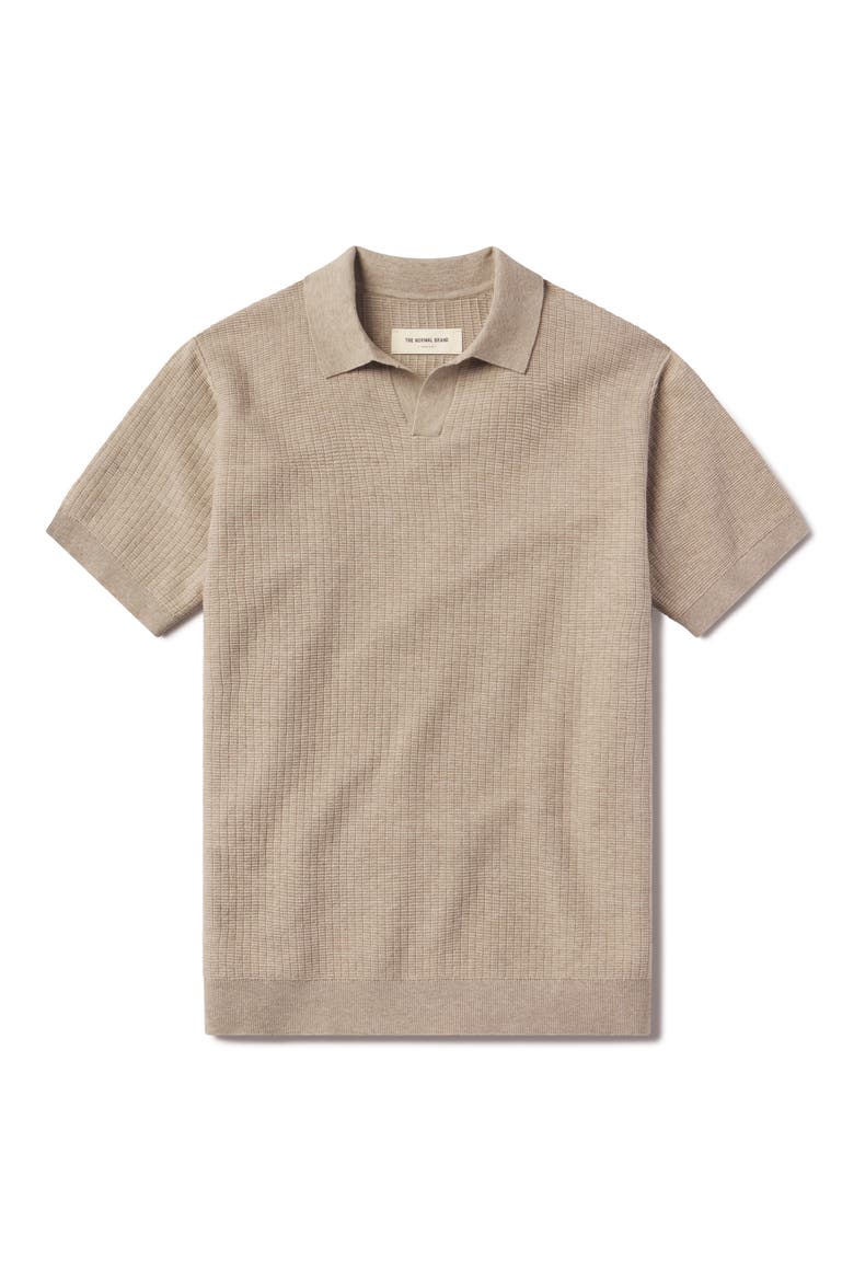BreezeKnit Polo, Alternate, color, FLAX