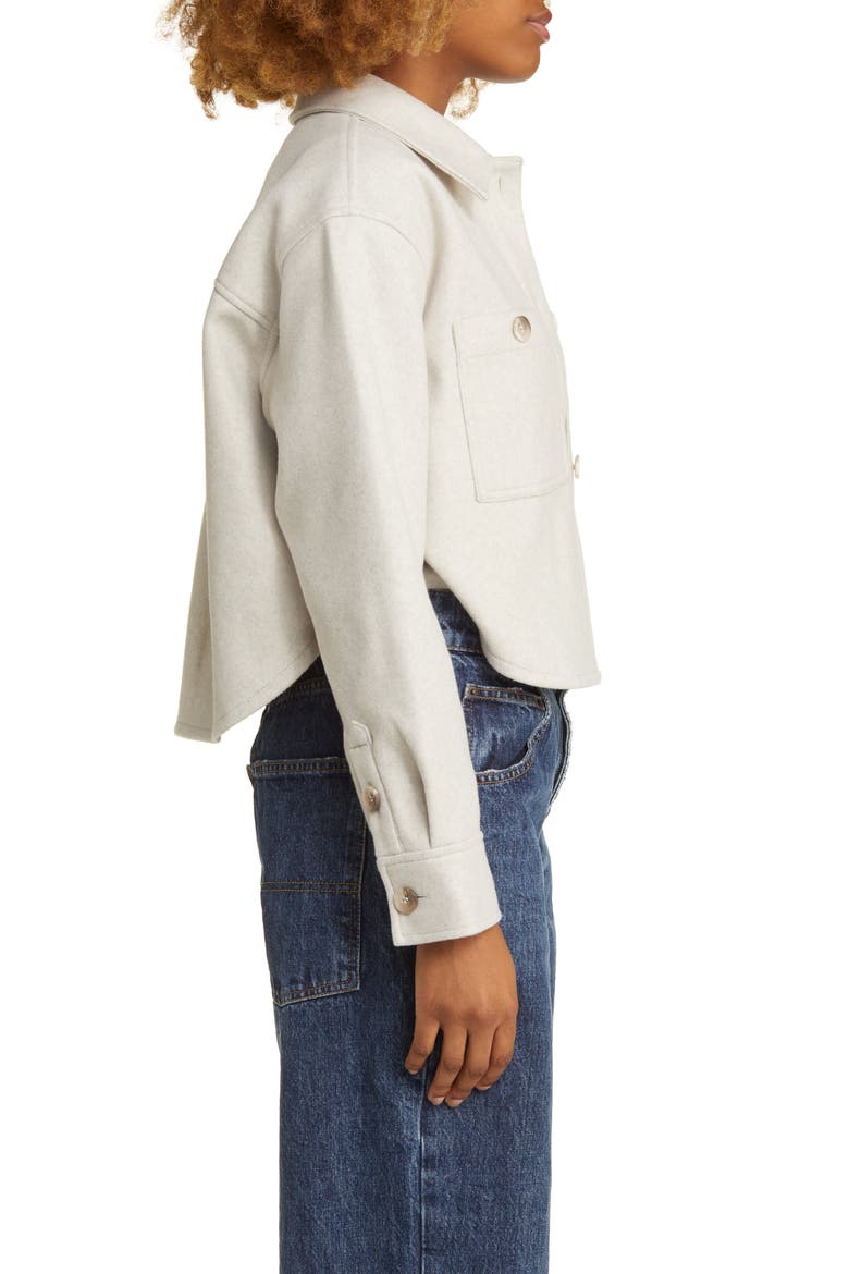 Crop Shacket, Alternate, color, OATMEAL HEATHER