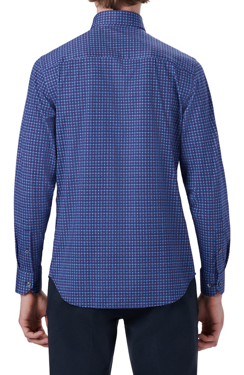 Bugatchi OoohCotton<sup>®</sup> Star Print Button-Up Shirt, Alternate, color,