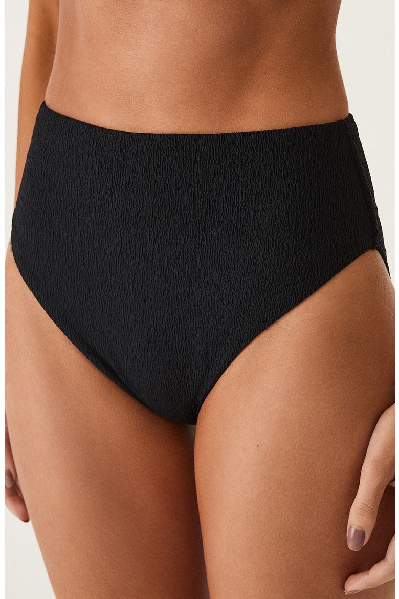 Bela Hot High Waist Bikini Bottoms, Alternate, color, BLACK
