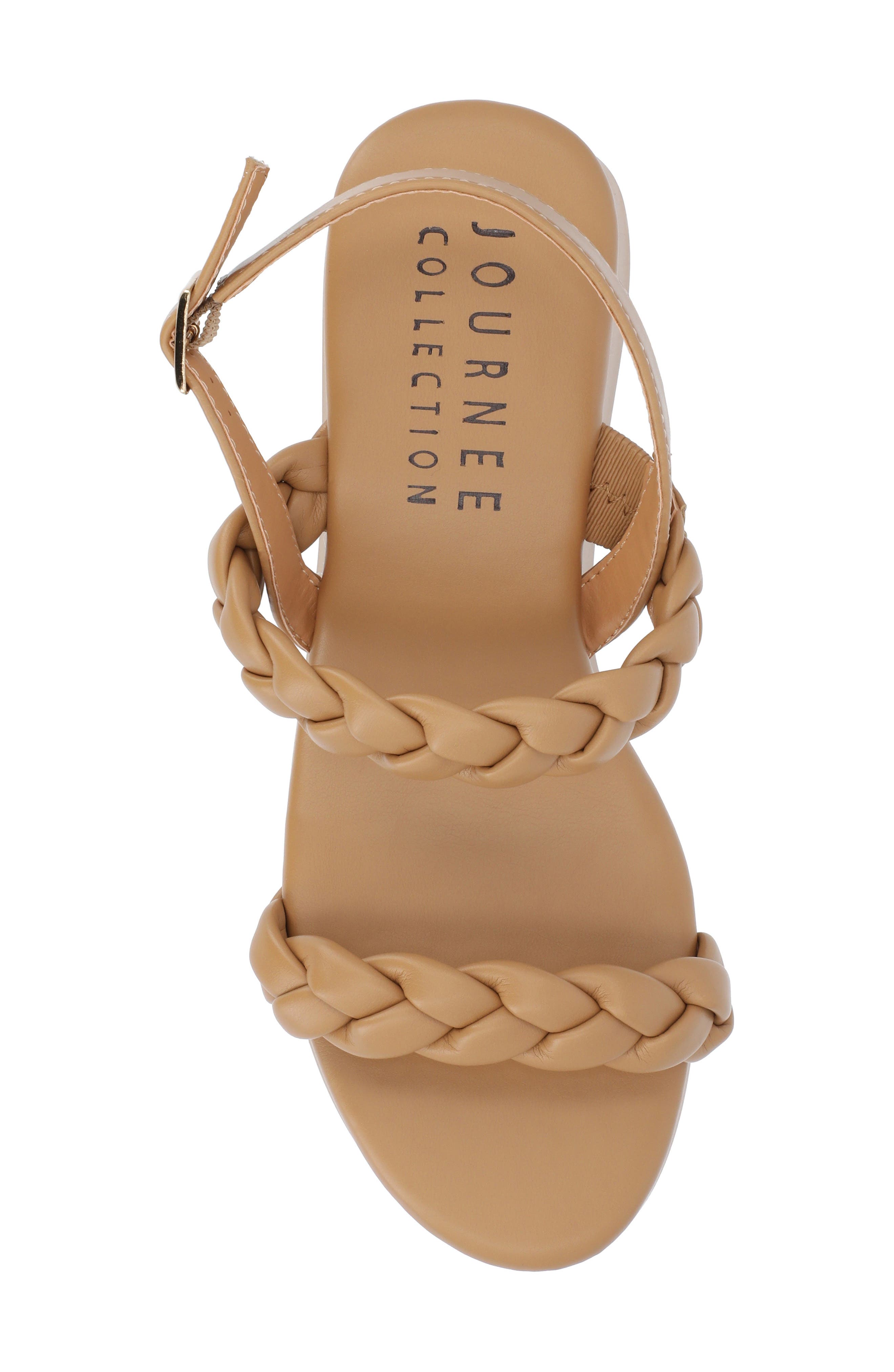 Journee Collection Zannah Braided Platform Sandal, Alternate, color, Tan