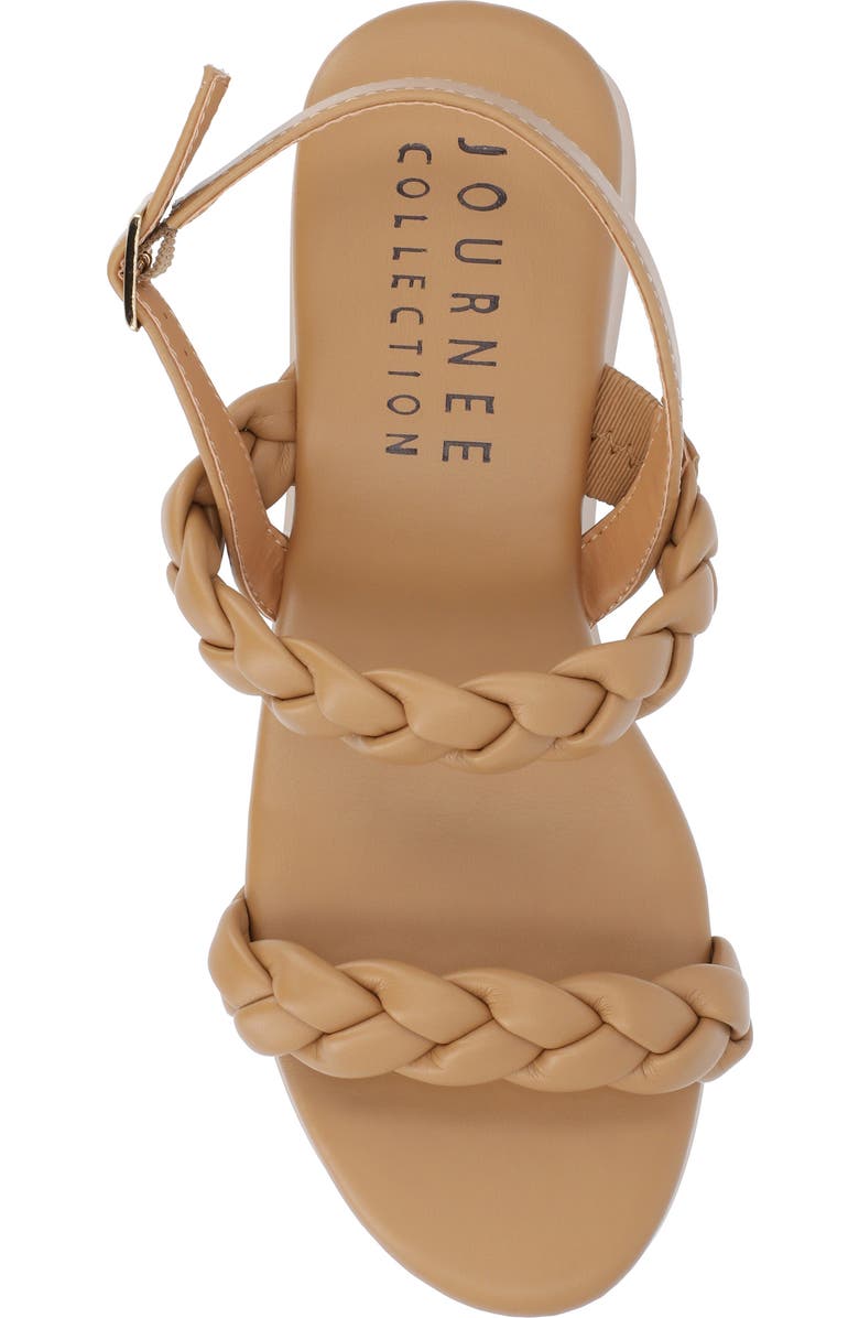 Journee Collection Zannah Braided Platform Sandal, Alternate, color, Tan
