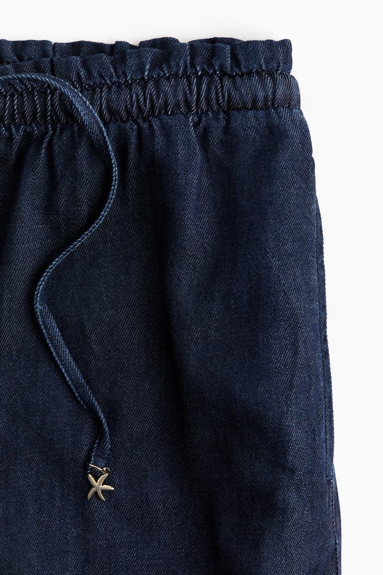 Tie-belt Wide Paper Bag Trousers, Alternate, color, Dark denim blue