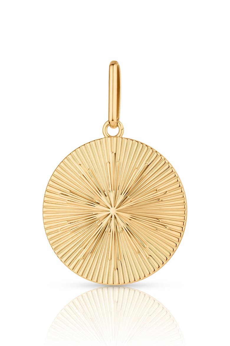 Sundial Coin Charm, Main, color, 14K GOLD PLATED