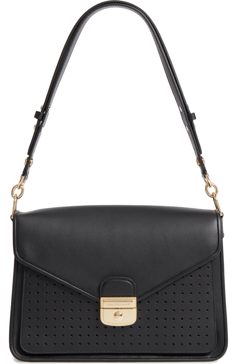 Longchamp Mademoiselle Calfskin Leather Shoulder Bag, Main, color,