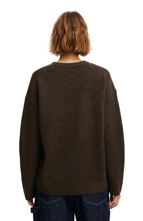Cotton On Luxe Crew Sweater In Brown