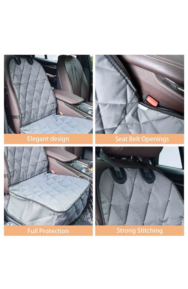 JESPET Quilted Pet Front Car Seat Cover Dog Travel Protection, Alternate, color, Multicolored
