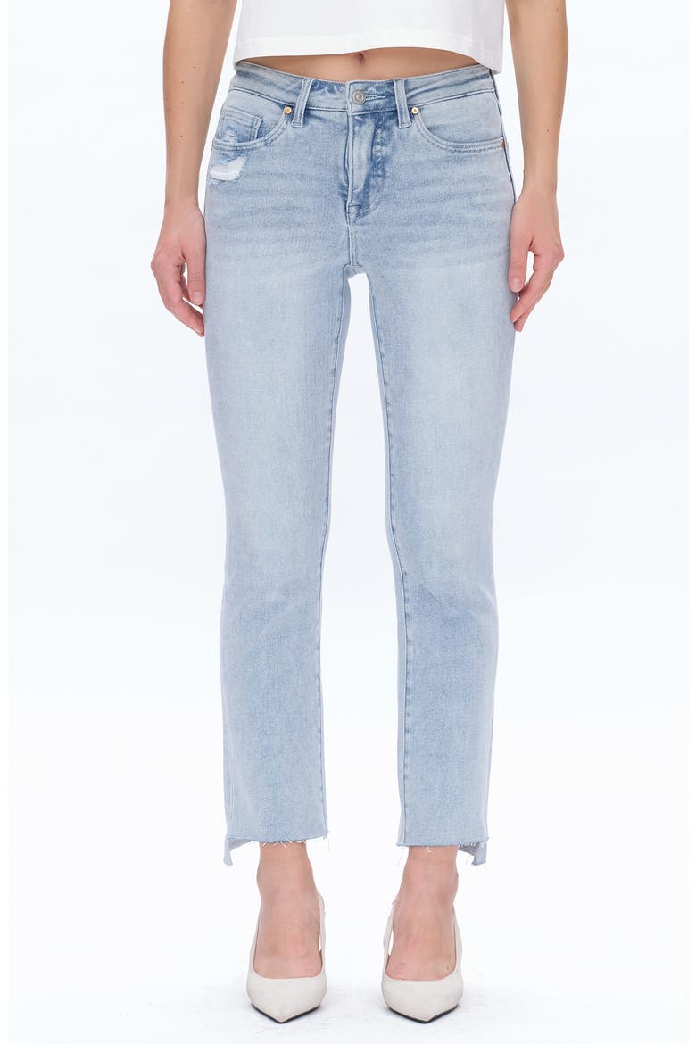 Daisy High Waist Step Hem Slim Jeans, Main, color, LIGHT BLUE
