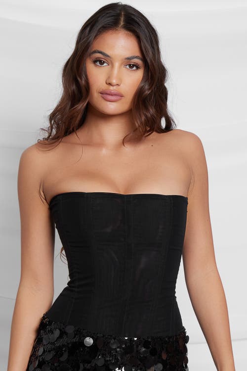 Leau Muse Mesh Corset Top In Black