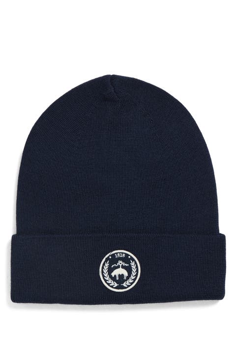 Wool Blend Patch Cuffed Beanie