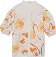 Reiss Louisa Cutwork Overlay Floral Button-Up Shirt