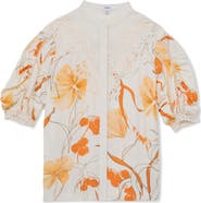 Reiss Louisa Cutwork Overlay Floral Button-Up Shirt